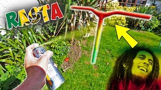 SPRAY PAINTING SCOOTER PARTS!! *RASTA*