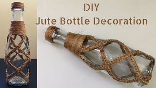 Bottle Craft/ Macrame Bottle Decoration/ Bottle Decoration Jute Rope/ Earn money from Bottle Craft