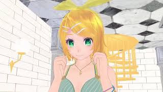 Rin and Teto: Giantess growth at the pool