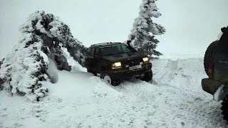 Поездка на Ай Петри зимой на внедорожниках, как мы заехали на плато по снегу