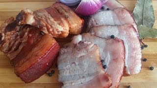 Сало в луковой шелухе. Коптим сало без коптильни.