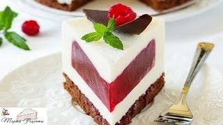 Сливочно малиновый торт суфле