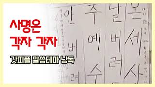 사명은 각자 각자  (갓피플테마 낭독 by  작가 강혜은)