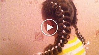 Французская коса наоборот.  Как плести