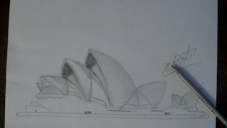 Уроки рисования.Учимся рисовать оперный театр Сидней.How to  Draw Sindey opera house.