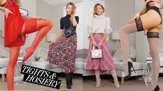 How To Style TIGHTS & HOSIERY // haul & try on
