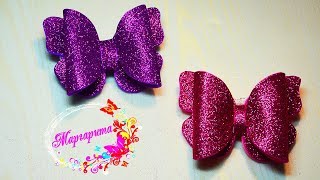 БАНТИК-БАБОЧКА из глиттерного фоамирана ? Bow-butterfly from Foamiran