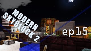 Ep15. Где добыть обсидиан и первый спавнер животных. Modern Skyblock 2 на русском.