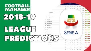 FOOTBALL MANAGER 2019 - SERIE A PREDICTIONS 2018-19 SEASON