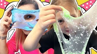 Амелька сделала Крутой СЛАЙМ! Делаем сами, надуваем и заливаем Слайм в ванной! Амелька Карамелька