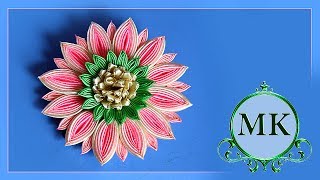 Заколка. Многослойный лепесток из ленты 2,5 см. Канзаши. МК. / DIY. Hair clip.  Kanzashi.  Flowers.