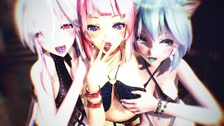 【MMD】Tda式改変ハルミナで虎視眈々/Haku,Luka,Miku【紳士向け】