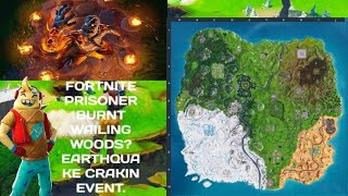 Fortnite News Wailing Woods Burnt Earthquakes Crakin Event and leaked cosmetics