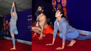 Shilpa Shetty’s Hot Yoga Aasans with Ramdev Baba | Exclusive Pics