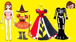 リカちゃん❤ハロウィンペーパーきせかえドレスをDIY❤PAPER DOLLS❤ゆっきーわーるど❤