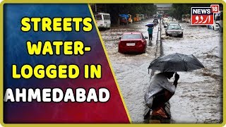 Streets Water-Logged In Ahmedabad After Heavy Rain Lashed The City
