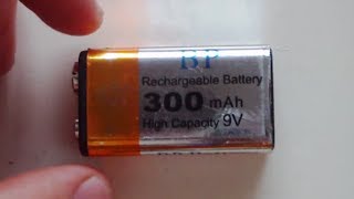 "Крона" 9v 300mAh, аккумулятор - брак, опыты, зарядка, уничтожение, имхо.