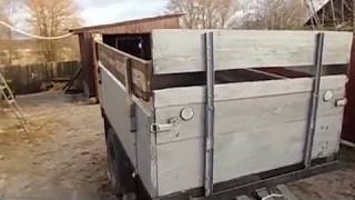 Одноосный  самодельный прицеп к мини трактору
