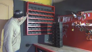Система хранения мелочей. Контейнеры для хранения метизов  Organizer for the workshop DIY