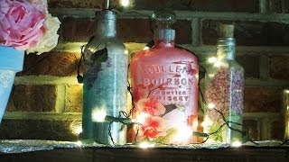 How to Liquor Bottle Upcycle Decoupage Mouthwash bottles