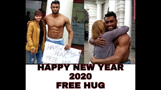 SIX PACK SHIRTLESS HAPPY NEW YEAR FREE HUG CHALLANGE! REAL SHOBHI
