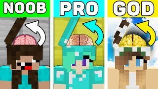 Minecraft NOOB vs PRO vs GOD : GIRL BRAIN CHALLENGE in Minecraft! Animation!