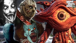 GTA 5 Mod - Jeff The Killer Slenderman Pannywise Chiến Đấu Quái Vật Một Mắt Khổng Lồ | Big Bang