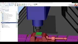 SprutCAM: симуляция обработки детали на станке haas vm2