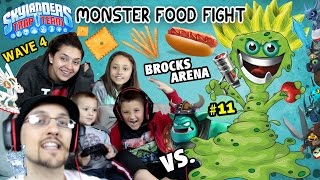 MONSTER FOOD FIGHT! All of Wave 4 Upgraded Gameplay (Us vs. Brock Part 11 | Skylanders Trap Team)
