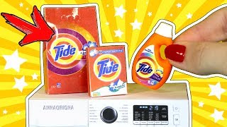 МИНИ ПОРОШОК Tide! СТИРКА для КУКОЛ с КОТОМ ? СВОИМИ РУКАМИ DIY Мастер класс Анна Оськина