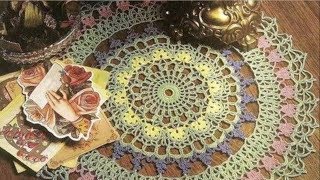 БОЛЬШАЯ КРУГЛАЯ САЛФЕТКА КРЮЧКОМ "НЕЖНОСТЬ" (часть 1)