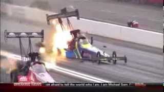 Watch the slo-mo and listen to Sidnei Frigo after his big fire at the 2014 Winternationals