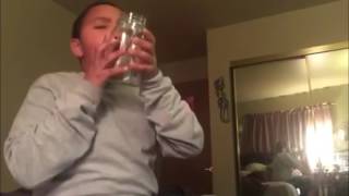 Kid actually breaks glass with his voice