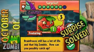 Plants vs Zombies Heroes [Oct 1]: Daily Challenge 10/01/2017 - Surprise!  October 1st