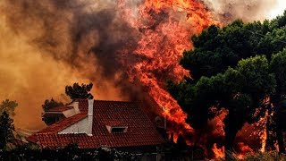 Dramatic footage reveals devastation of Greece's wildfire