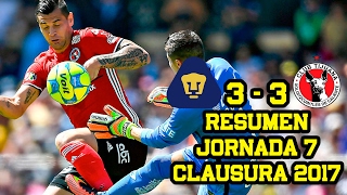 Pumas vs Tijuana 3-3 Resumen Jornada 7 Clausura 2017