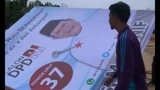 KPU Riau Pasang Baliho Kampanye Pemilu 2019
