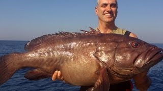 Vertical jigging στα 150 μετρα , μεγαλος βλαχος dogtooth grouper Personal depth record!