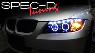 SPECDTUNING INSTALLATION VIDEO: 2006 - 2008 BMW E90 3-SERIES 4 DOOR PROJECTOR HEADLIGHTS