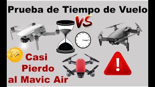 CASI PIERDO AL MAVIC AIR EN PRUEBA DE TIEMPO DE VUELO ENTRE EL MINI Y SPARK en ESPAÑOL