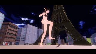 MMD Giantess Growth Test: Azarel's Attempt On Stomping Someone Really Fast!