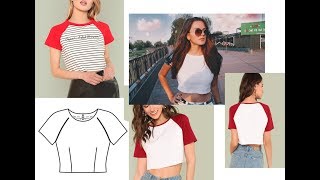 Топ с рукавом реглан + выкройка