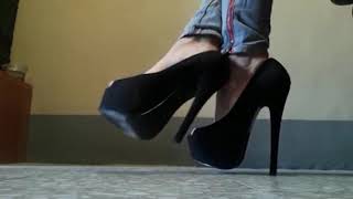 Black High Heels and dangling!