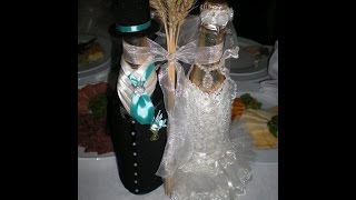 СВАДЕБНОЕ  ШАМПАНСКОЕ "ЖЕНИХ" ДЕКОР БУТЫЛОК Своими Руками . DIY / Wedding. Groom
