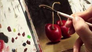 Cherries Oil painting by Jane Palmer