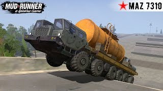 Spintires: MudRunner - MAZ 7310 12x12 MONSTER TRUCK Test on the Polygon