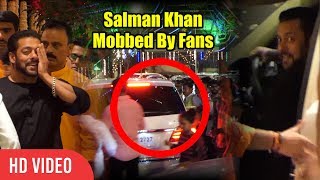 Salman Khan MOBBED By Crazy Fans Outside Ambani's House | Ambani's Ganpati