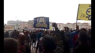 L’arrivo dei tifosi dell’Hellas Verona a Venezia