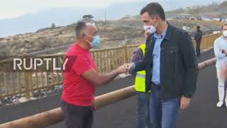 Spain: PM Pedro Sanchez visits area affected by volcanic eruption on La Palma