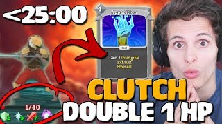Slay The Spire - How to Ironclad Speedrun Ascension 15 | Intense 1 HP Clutch